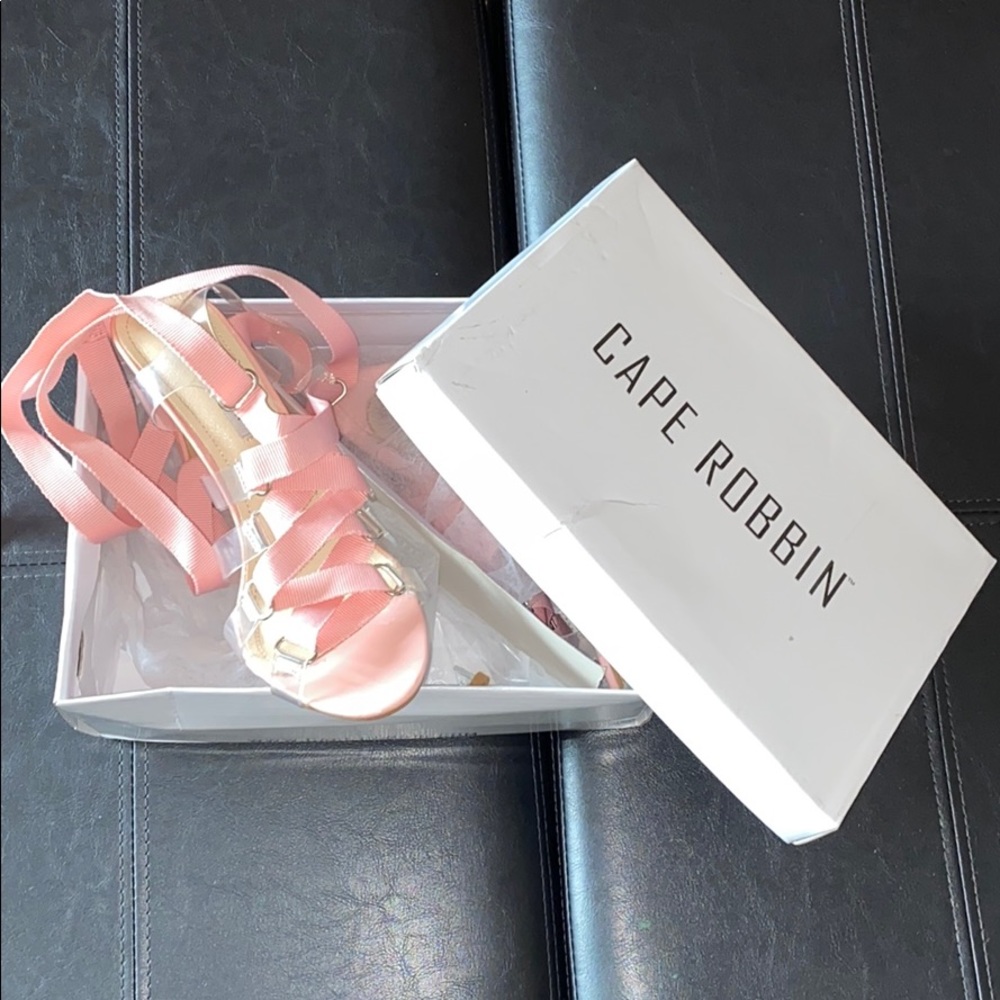 Pink/Clear Wrap Heels